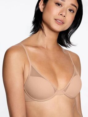 Size 34A Pepper All You Underwire Bra Mesh Adjustable Racerback Neutral Tan
